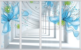 欧式手绘花卉移门