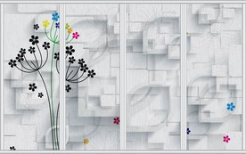 3D浪漫蒲公英移门