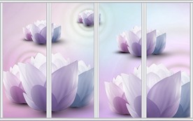 3D梦幻花朵移门