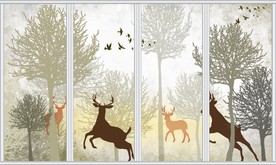 简约森林小鹿移门