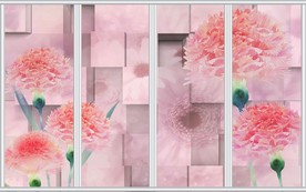 浪漫梦幻花卉3D立体移门