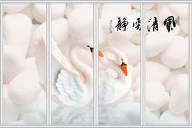 唯美天鹅移门