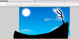 唯美风景动画鸟飞过月下15秒