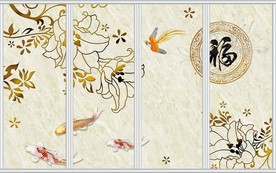 富贵鱼浮雕移门