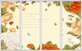 怀旧复古欧式花纹花朵移门