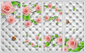 浪漫玫瑰花移门