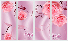 浪漫玫瑰花移门