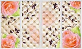 浪漫玫瑰花藤移门