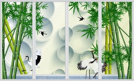 绿色竹子移门