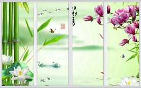 山水情山水风景画移门