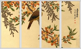 香消玉殒工笔花鸟移门