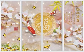 彩雕玉兰福贵移门