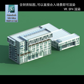 写字楼 现代办公楼 建筑模型图