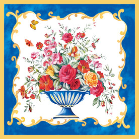 大牌花瓶方巾图案