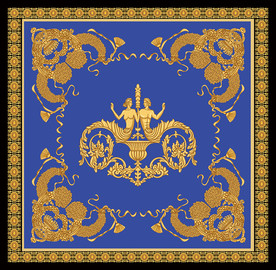 大牌人鱼方巾图案