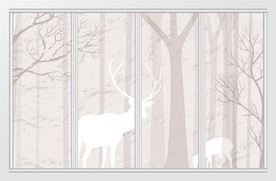简约清新树林小鹿移门