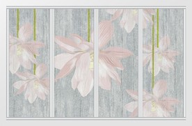 现代简约梦幻荷花浪漫移门