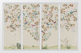 中式工笔画花鸟移门