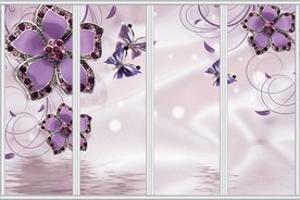 紫色珠宝3D移门