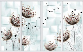 简约时尚花草移门