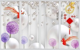 现代珠宝蒲公英清新移门