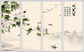 咏芙蓉中国风移门