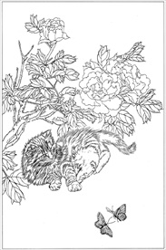 猫咪线描 猫咪白描 猫咪素描