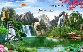 客厅山水背景墙