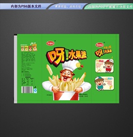 呀水果派包装 平面展开分层文件