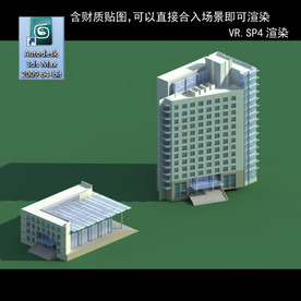 写字楼 现代办公楼 建筑模型图
