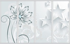 简约淡雅手绘花朵移门