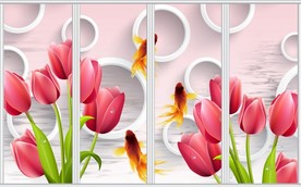 清新郁金香移门