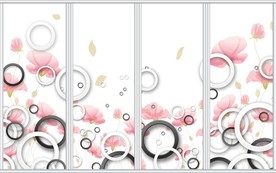 3d圆圈清新花卉移门