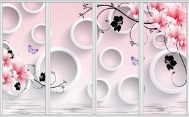 3d清新花卉移门