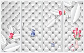 清新软包花卉移门