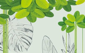 抽象绿叶电视背景墙