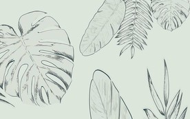 抽象简约树叶电视背景墙