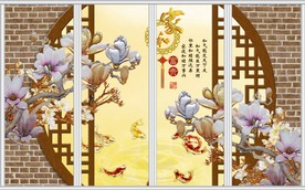 古典玉兰花移门