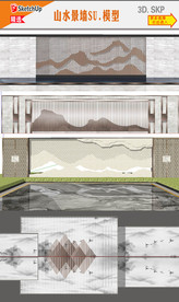 现代装饰画景墙