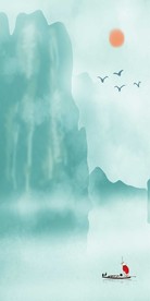 新中式山水意境玄关