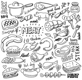 手绘食物美食矢量设计素材