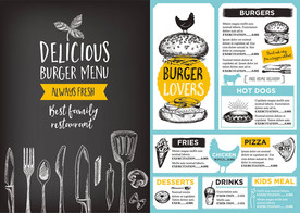 鸡肉披萨矢量菜单设计