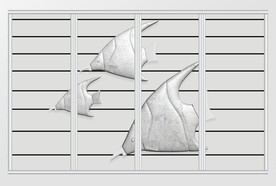 现代简约浮雕立体金鱼移门