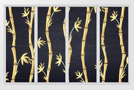 现代简约黑金竹子移门