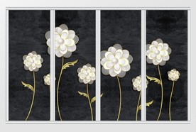 黑色简约花朵移门