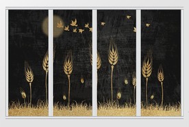 黑色质感简约抽象草从移门