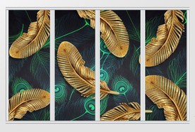 现代大气简约黑金羽毛移门