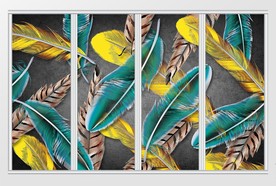 现代大气简约黑金羽毛移门