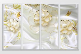 3d奢华珠宝花朵移门