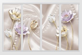 3d粉色绸缎立体郁金香移门